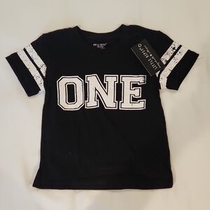 Little Bipsy Black Tee with White Stripes